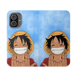 Anime-Inspired Flip Cover Phone Case for One Piece Fans