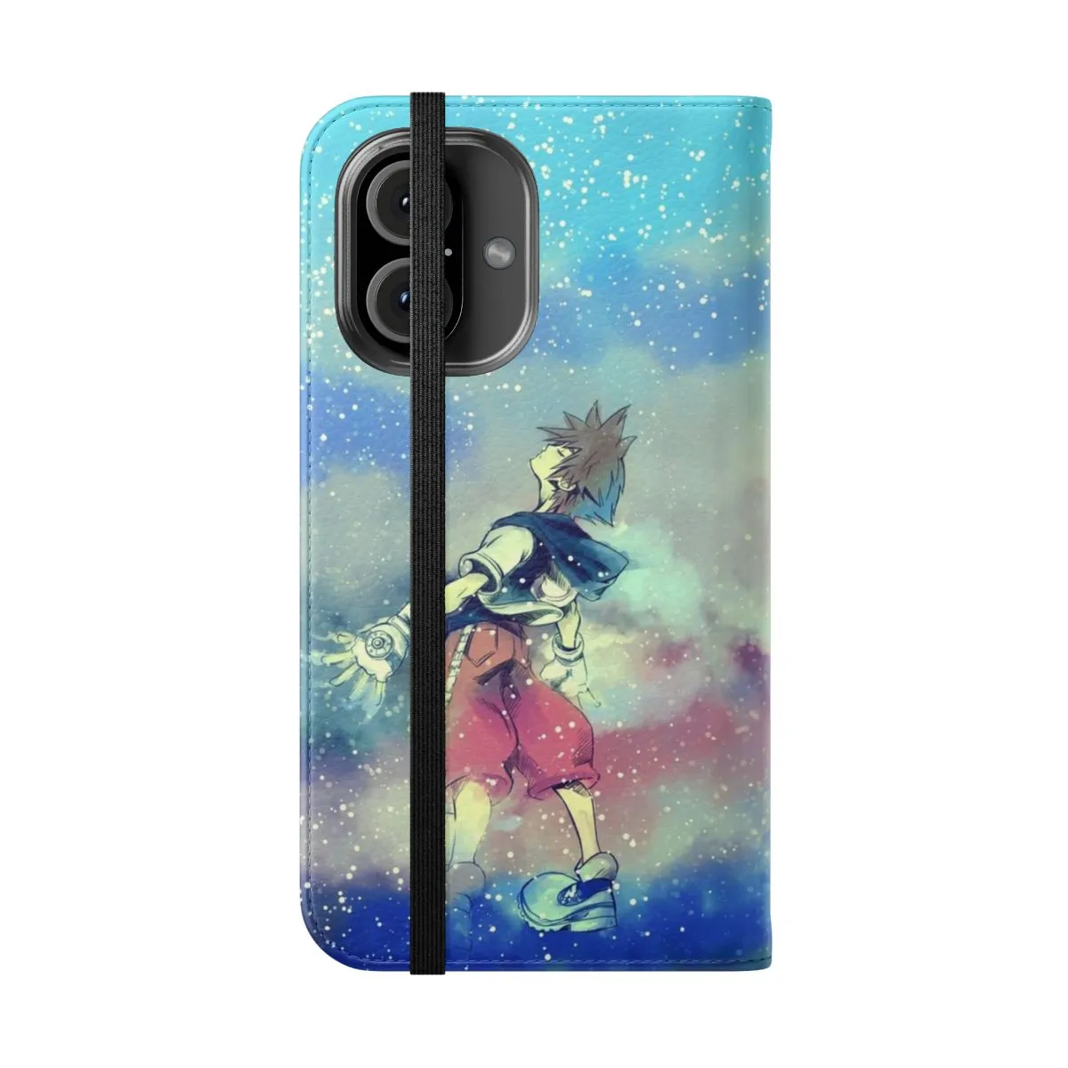 Anime-Inspired Flip Cover Phone Case - Kingdom Hearts Themed