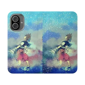 Anime-Inspired Flip Cover Phone Case - Kingdom Hearts Themed