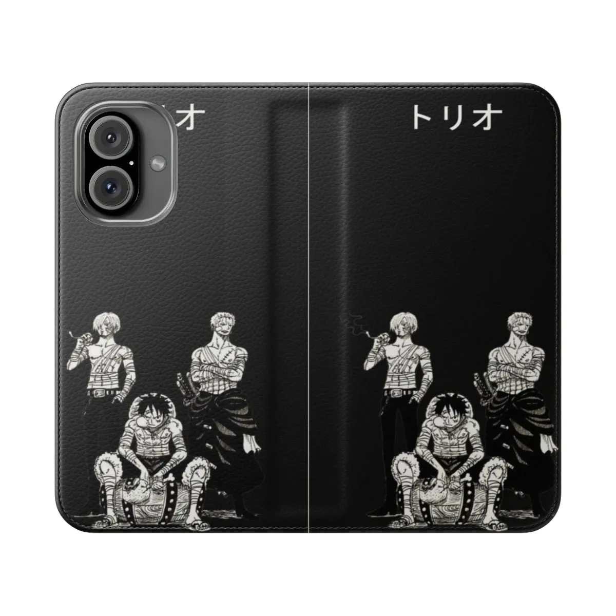 Anime-Inspired Flip Cover Phone Case - One Piece, Luffy, and More