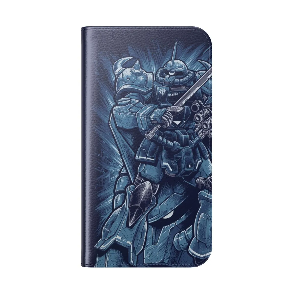 Anime-Inspired Gundam Gouf Custom Flip Cover Phone Case