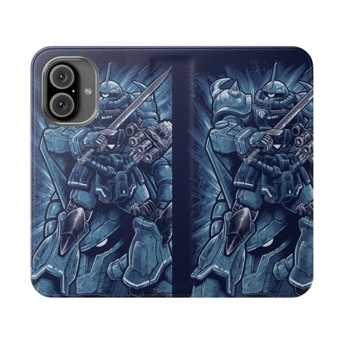 Anime-Inspired Gundam Gouf Custom Flip Cover Phone Case