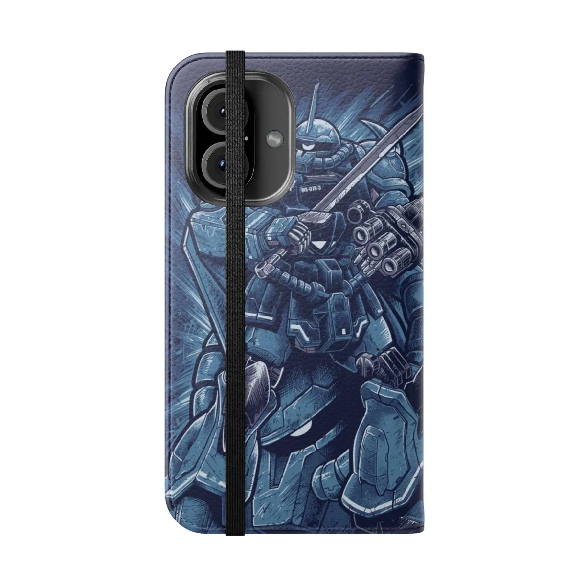 Anime-Inspired Gundam Gouf Custom Flip Cover Phone Case
