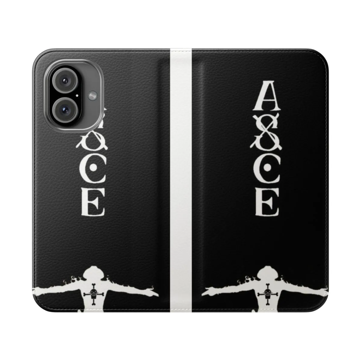 Anime-Inspired One Piece Flip Cover Phone Case for Ace Fans