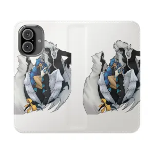 Anime-Inspired Transparent Flip Phone Case with Dizzy Design