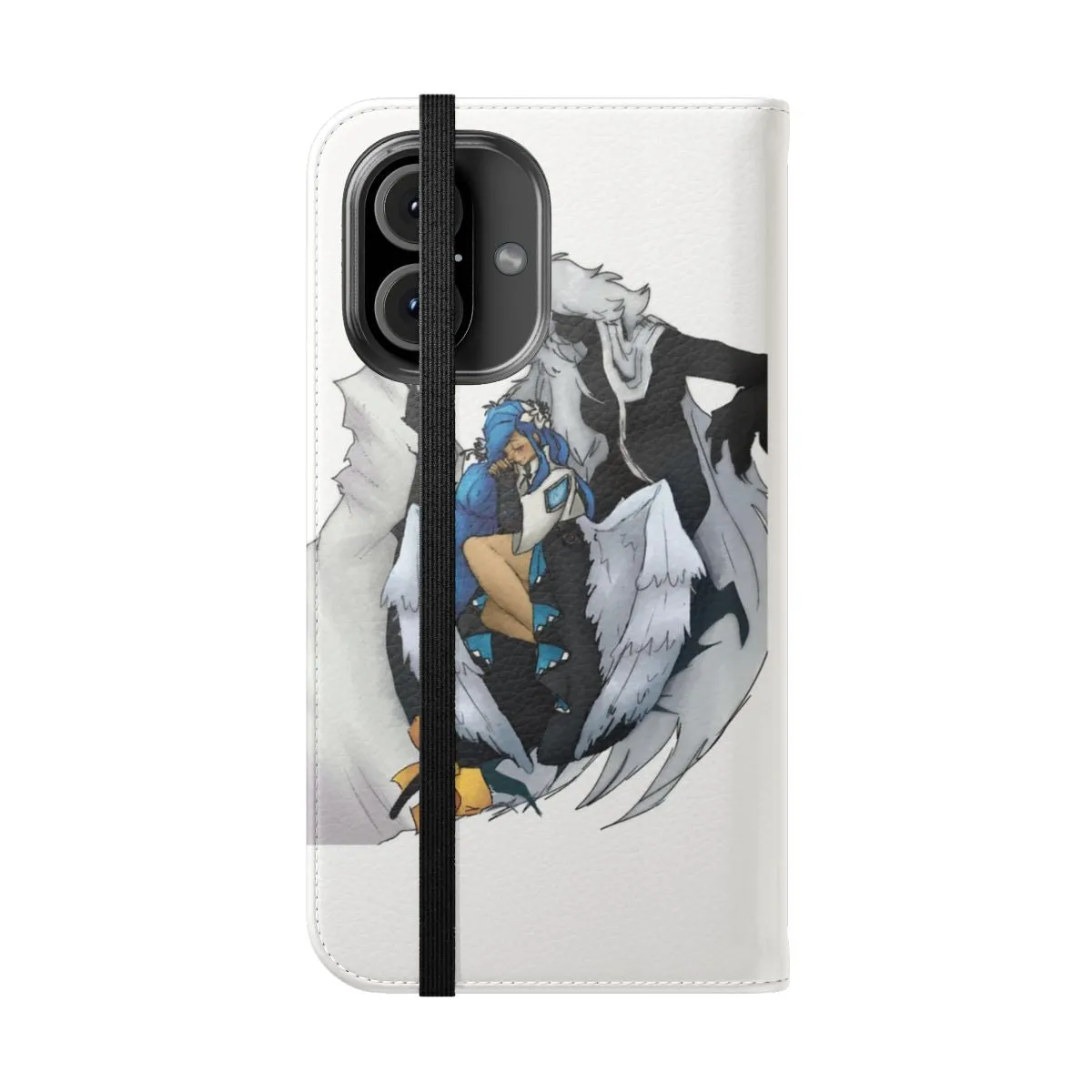 Anime-Inspired Transparent Flip Phone Case with Dizzy Design
