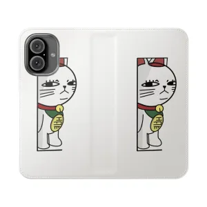 Anime-Inspired Turbo Grandma Cat Flip Cover Phone Case