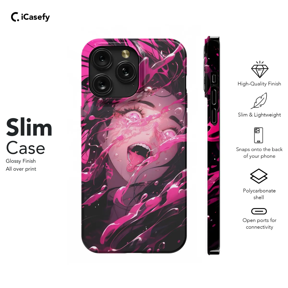 Anime Pink Girl Phone Case iPhone Samsung Cover Pixel 631