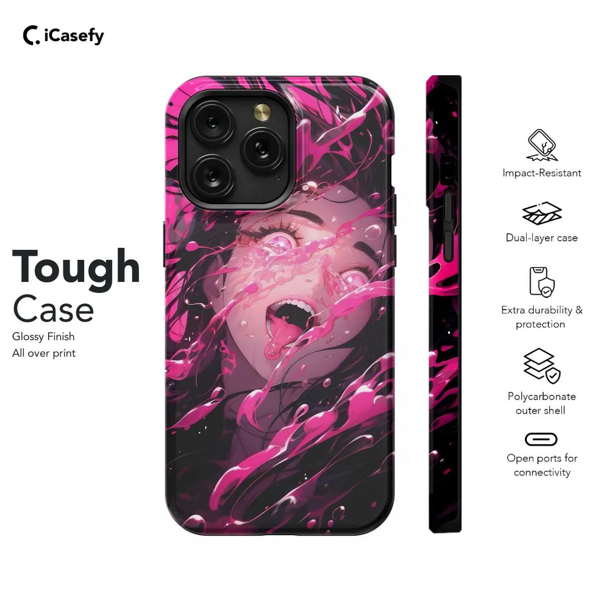 Anime Pink Girl Phone Case iPhone Samsung Cover Pixel 631