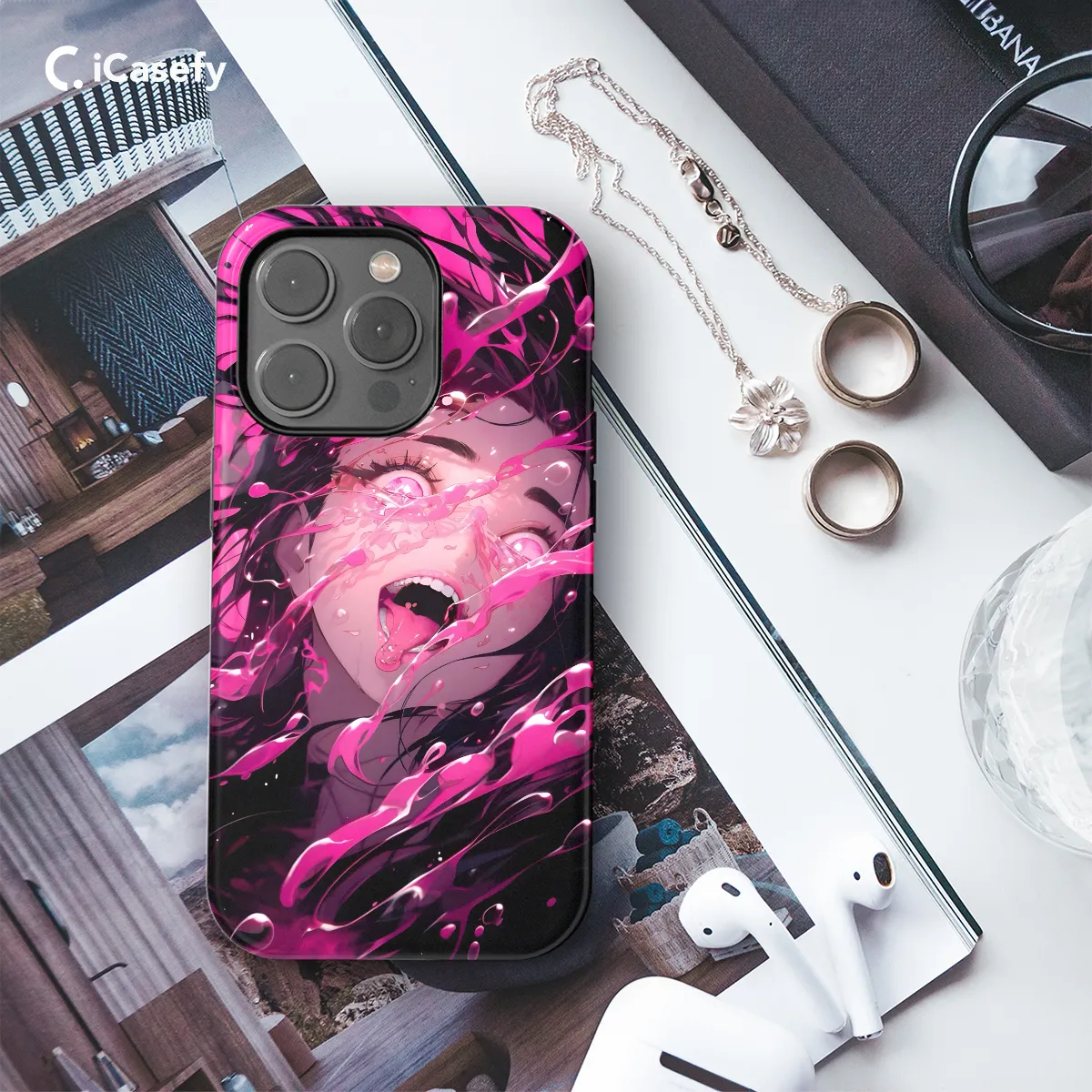 Anime Pink Girl Phone Case iPhone Samsung Cover Pixel 631