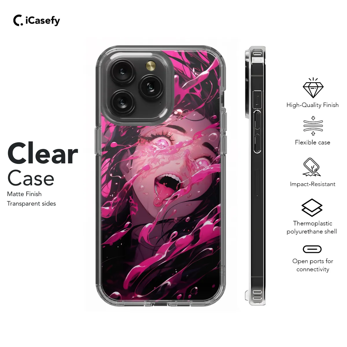 Anime Pink Girl Phone Case iPhone Samsung Cover Pixel 631