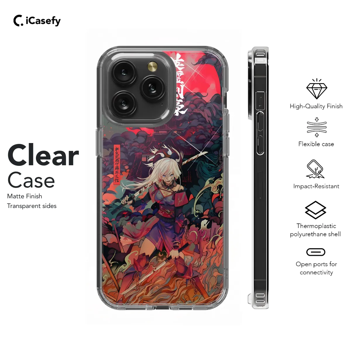Anime Samurai Cyberpunk Art Phone Case iPhone Samsung Pixel & More 551