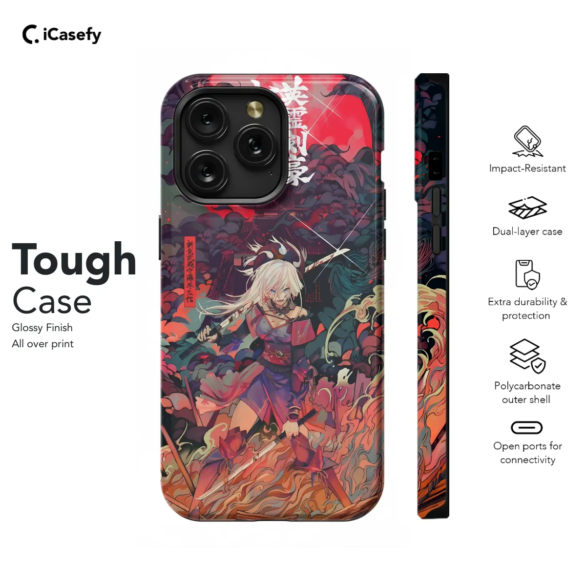 Anime Samurai Cyberpunk Art Phone Case iPhone Samsung Pixel & More 551