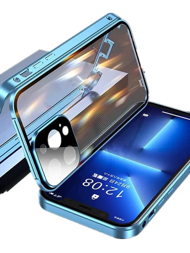 Anti Peeping Privacy Magnetic Case For Apple iPhone 14 Pro Max 13 12 Mini 11 Pro Max Double Sided Glass 360 Protection Anti episo Magnetic Adsorption Case with Safety Lock