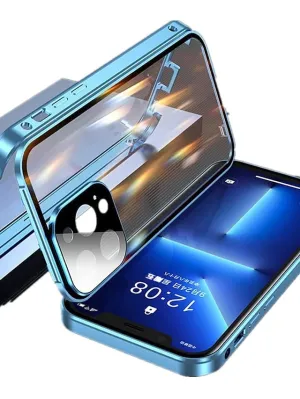 Anti Peeping Privacy Magnetic Case For Apple iPhone 14 Pro Max 13 12 Mini 11 Pro Max Double Sided Glass 360 Protection Anti episo Magnetic Adsorption Case with Safety Lock