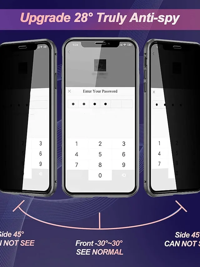 Anti Peeping Privacy Magnetic Case For Apple iPhone 14 Pro Max 13 12 Mini 11 Pro Max Double Sided Glass 360 Protection Anti episo Magnetic Adsorption Case with Safety Lock