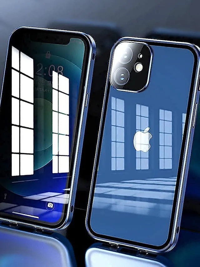 Anti Peeping Privacy Magnetic Case For Apple iPhone 14 Pro Max 13 12 Mini 11 Pro Max Double Sided Glass 360 Protection Anti episo Magnetic Adsorption Case with Safety Lock