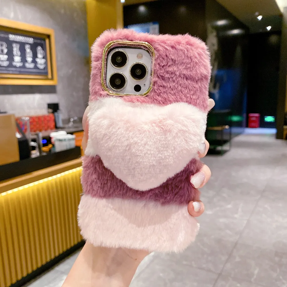 Anti-shock Soft Fur Heart Shape Pop Case - Vivo V27