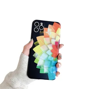 Anymob iPhone Case Black Colorful Marble Soft Silicon Phone Back Cover