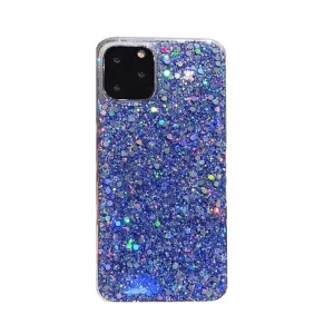 Anymob iPhone Case Blue Shining Sequin Glitter Soft Silicone Bling Cover