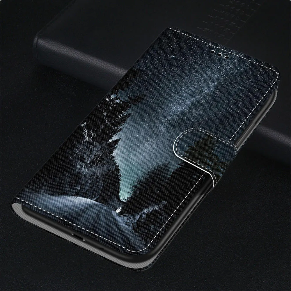 Anymob iPhone Case Fashion Magnetic Flip Dark Road Painting Leather Cover