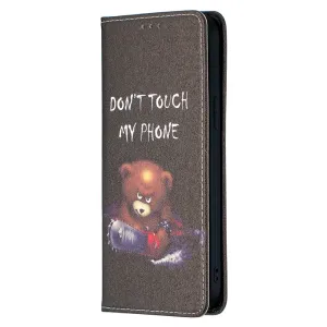 Anymob iPhone Case Flip Leather Angry Bear Magnetic Card slot Wallet Cover