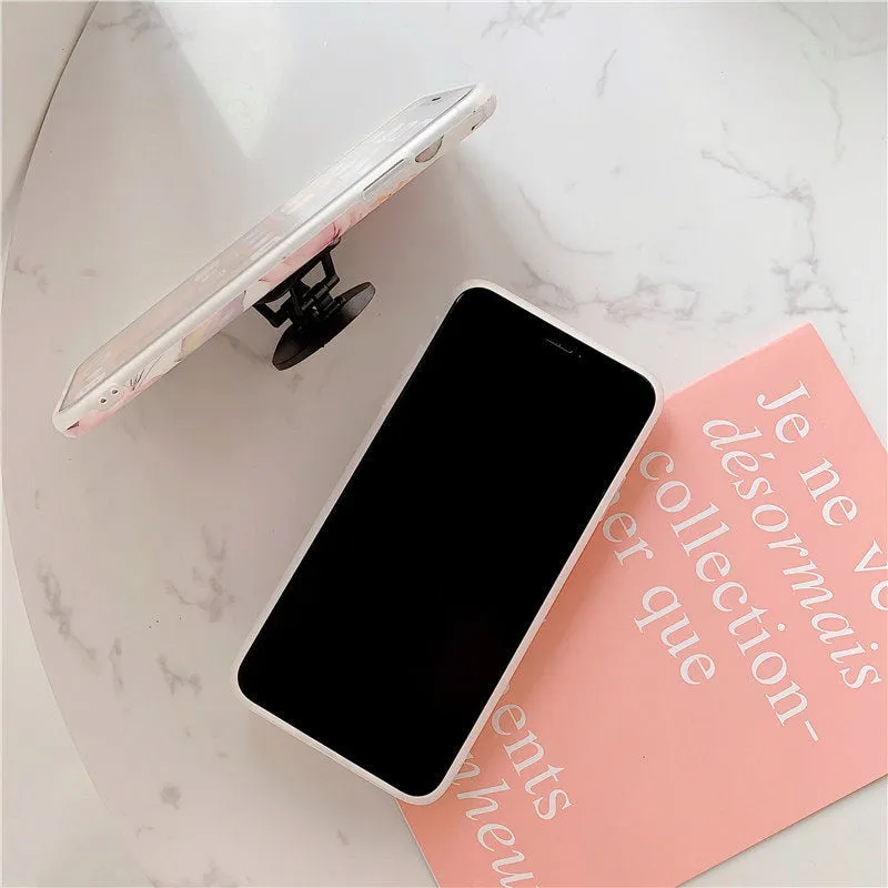 Anymob iPhone Case Gray Holder Stand Silicone Phone Back Cover
