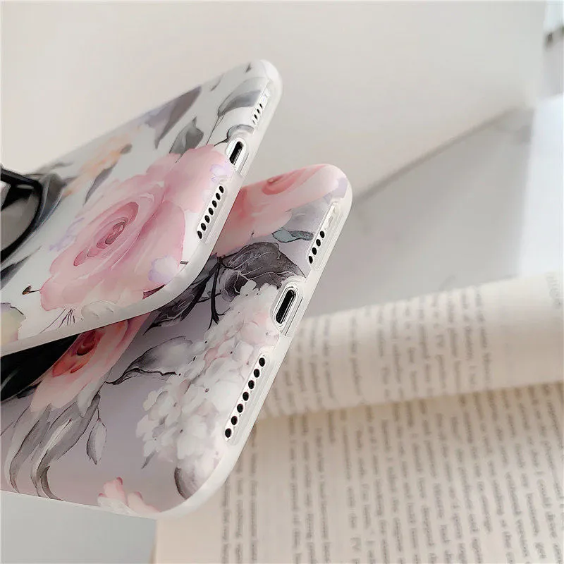 Anymob iPhone Case Gray Holder Stand Silicone Phone Back Cover