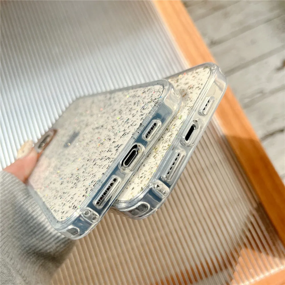 Anymob iPhone Case Green Glitter Soft Silicone Crystal Cover Sequins Bumper