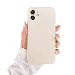 Anymob iPhone Case Khaki Candy Color Straight Edge Soft Silicone Cover