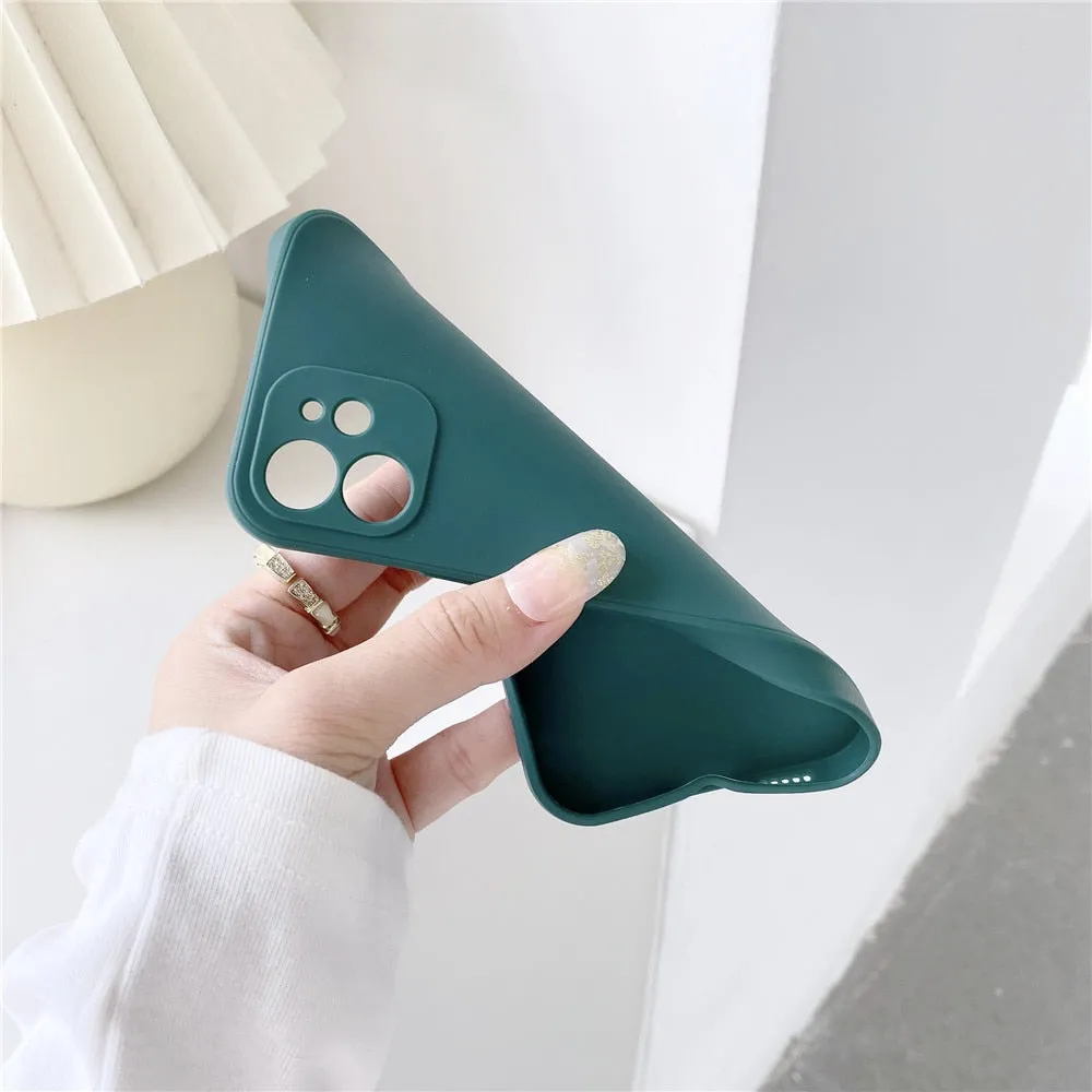 Anymob iPhone Case Khaki Candy Color Straight Edge Soft Silicone Cover