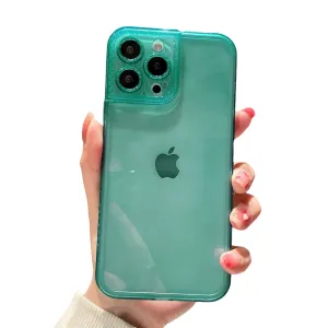 Anymob iPhone Case Light Green Diamond Camera Protection Clear Fluorescent Neon Soft Silicone Gel Cover