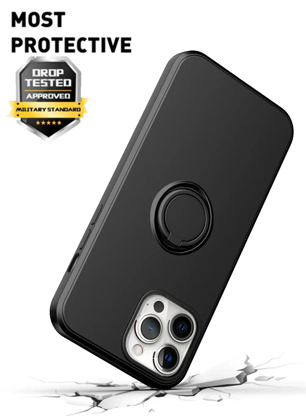 Anymob iPhone Case Mink Square Liquid Silicone Magnetic Holder Ring Stand Cover