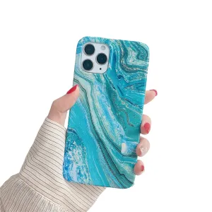 Anymob iPhone Case Ocean Gradual Color Matte Marble Soft Silicone Back Cover