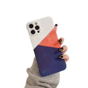 Anymob iPhone Case Orange and Blue Ink Painting Mountain Peak Liquid Texture Plastic Cover Rimless