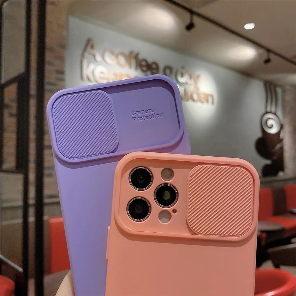 Anymob iPhone Case Orange Camera Lens Protection Color Candy Soft Back Cover