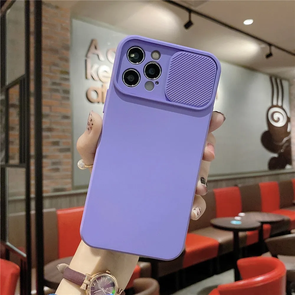 Anymob iPhone Case Orange Camera Lens Protection Color Candy Soft Back Cover