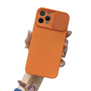 Anymob iPhone Case Orange Camera Lens Protection Color Candy Soft Back Cover