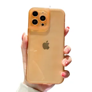 Anymob iPhone Case Orange Diamond Camera Protection Clear Fluorescent Neon Soft Silicone Gel Cover