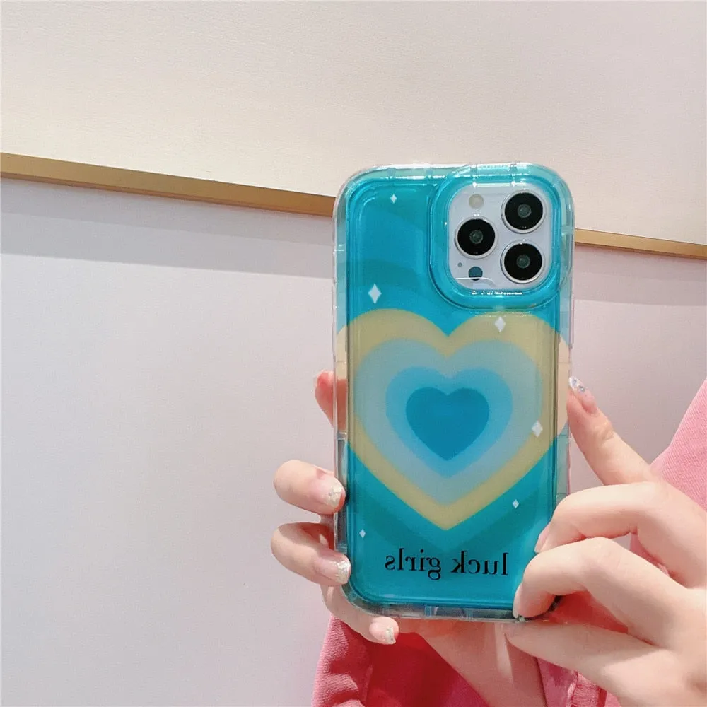 Anymob iPhone Case Pink Lovely Love Heart Air CushionSoft Cover Silicone Shockproof Protector