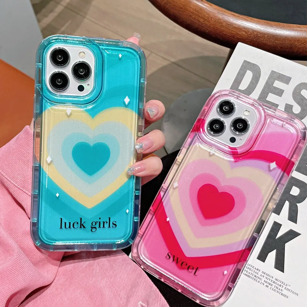Anymob iPhone Case Pink Lovely Love Heart Air CushionSoft Cover Silicone Shockproof Protector