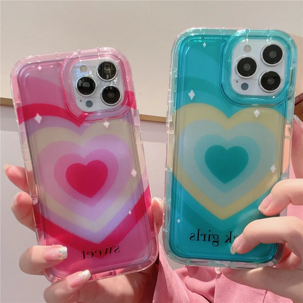 Anymob iPhone Case Pink Lovely Love Heart Air CushionSoft Cover Silicone Shockproof Protector