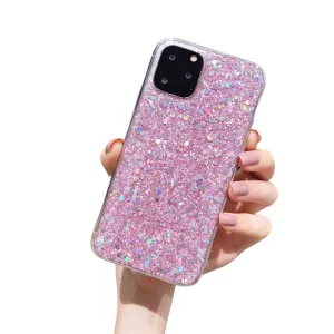 Anymob iPhone Case Pink Shining Sequin Glitter Soft Silicone Bling Cover