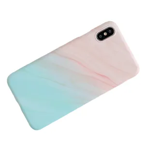 Anymob iPhone Case Plane Orange and Blue Gradient Marble Cover Silicone Phone With Holder Stand