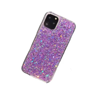 Anymob iPhone Case Purple Shining Sequin Glitter Soft Silicone Bling Cover