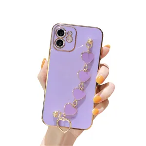 Anymob iPhone Case Purple Soft Silicone Bracelet Camera Protection Cover With Wristband