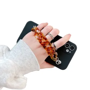 Anymob iPhone Case Red and Blak Marble Chain Soft Silicone Bracelet Phone Cover