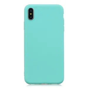 Anymob iPhone Case Sky Blue Simple Solid Color Ultra thin Soft TPU Cases Candy Color Back Cover