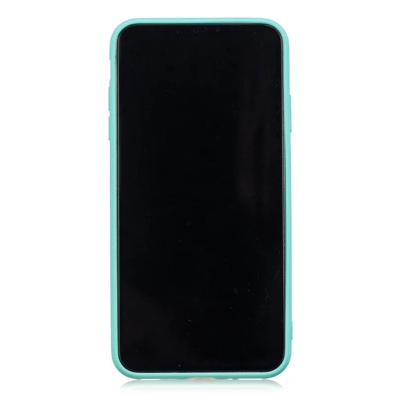 Anymob iPhone Case Sky Blue Simple Solid Color Ultra thin Soft TPU Cases Candy Color Back Cover