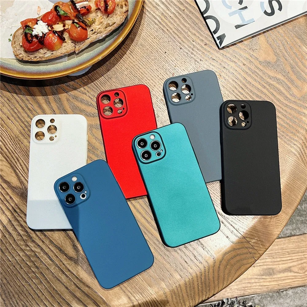 Anymob iPhone Case White Colorful Ultra Thin Matte Hard Frosted Shockproof Phone Cover
